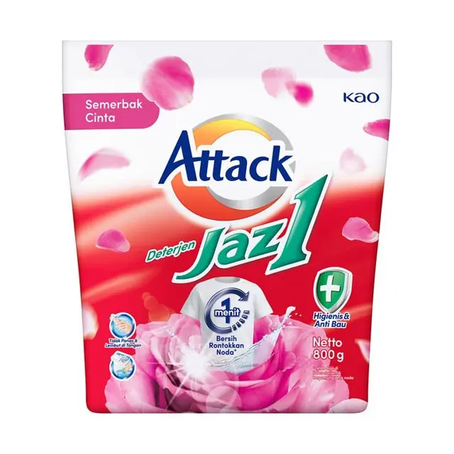 KAO ATTACK DETERGENT POWDER JAZ 1 SEMERBAK CINTA PCK 850/800g