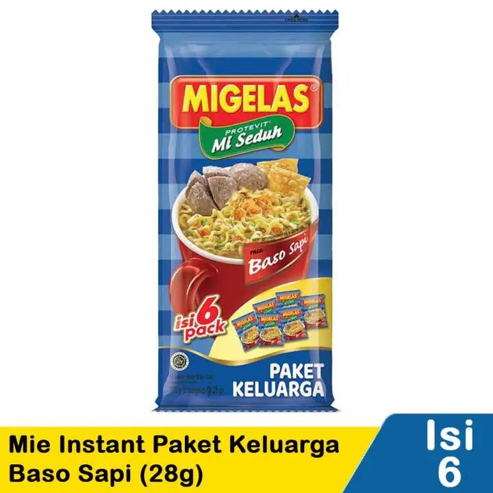 MIGELAS MIE INSTANT PAKET KELUARGA BASO SAPI PCK 6x28g