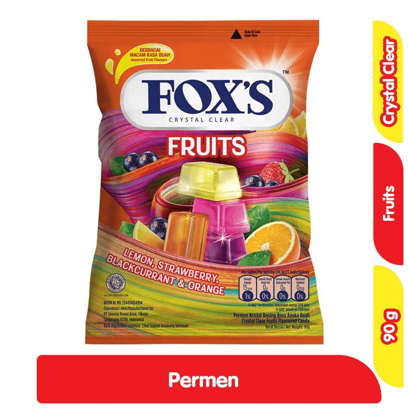 Fox's Crystal Clear Permen Buah-buahan 90 g