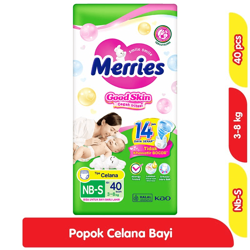 Merries Good Skin Popok Celana Bayi NB-S 40 pcs