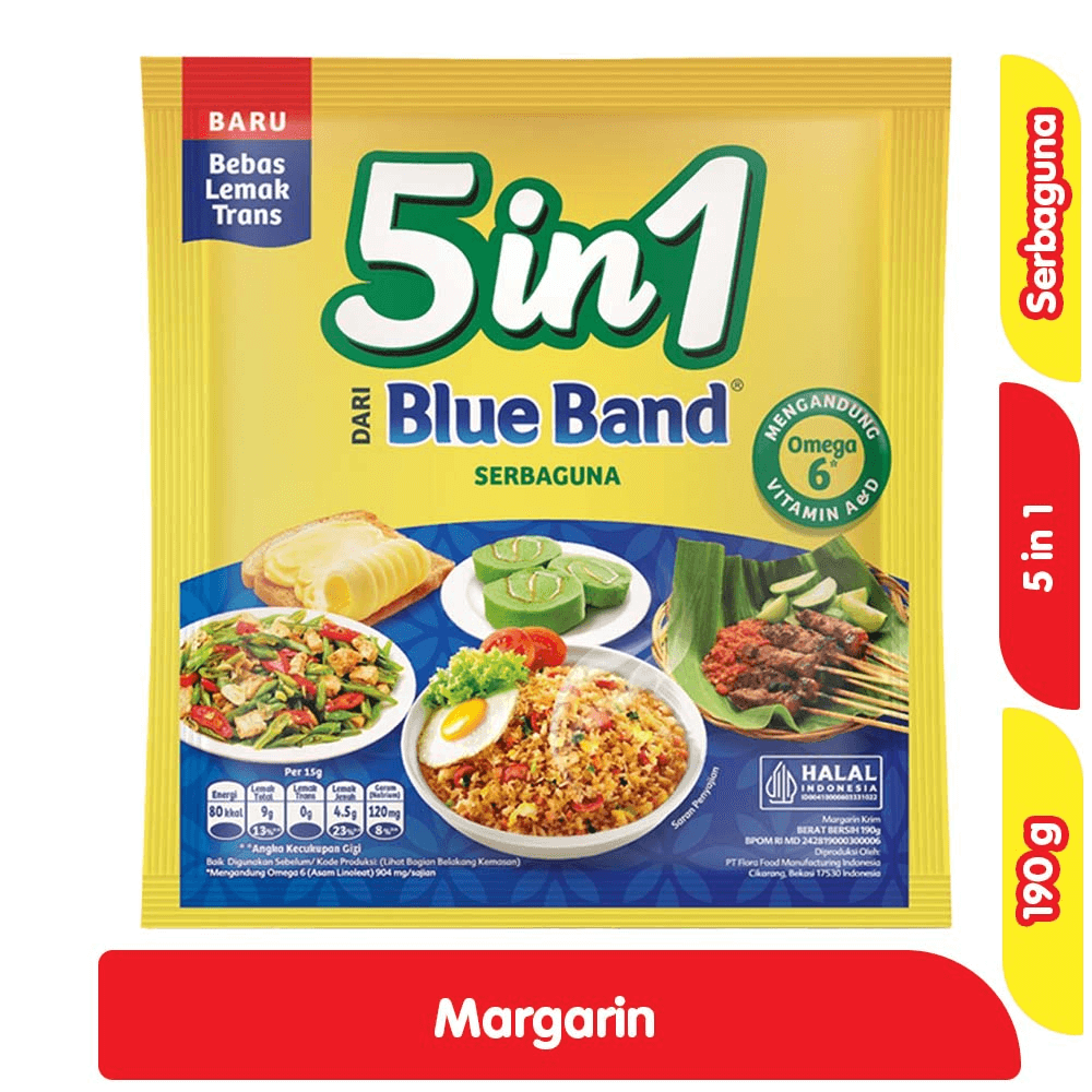 Blue Band 5 In1 Serbaguna Margarin 190 g