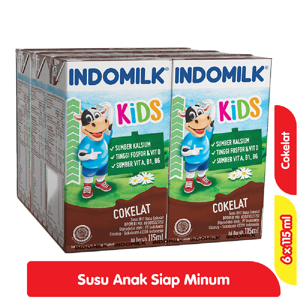 INDOMILK Kids Susu UHT Cokelat Kotak 6 x 115 ml
