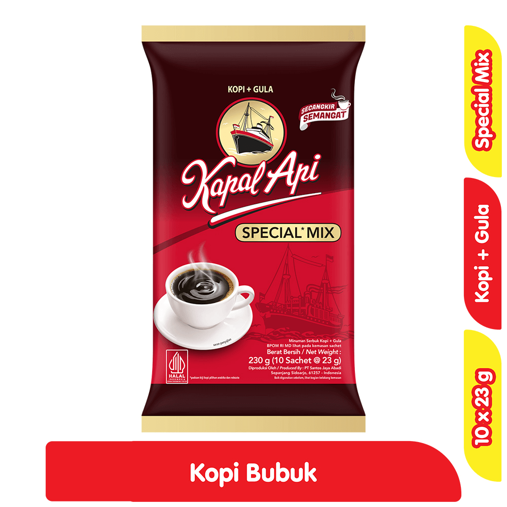 Kapal Api Kopi Bubuk Instan Special Mix 10 x 23 g