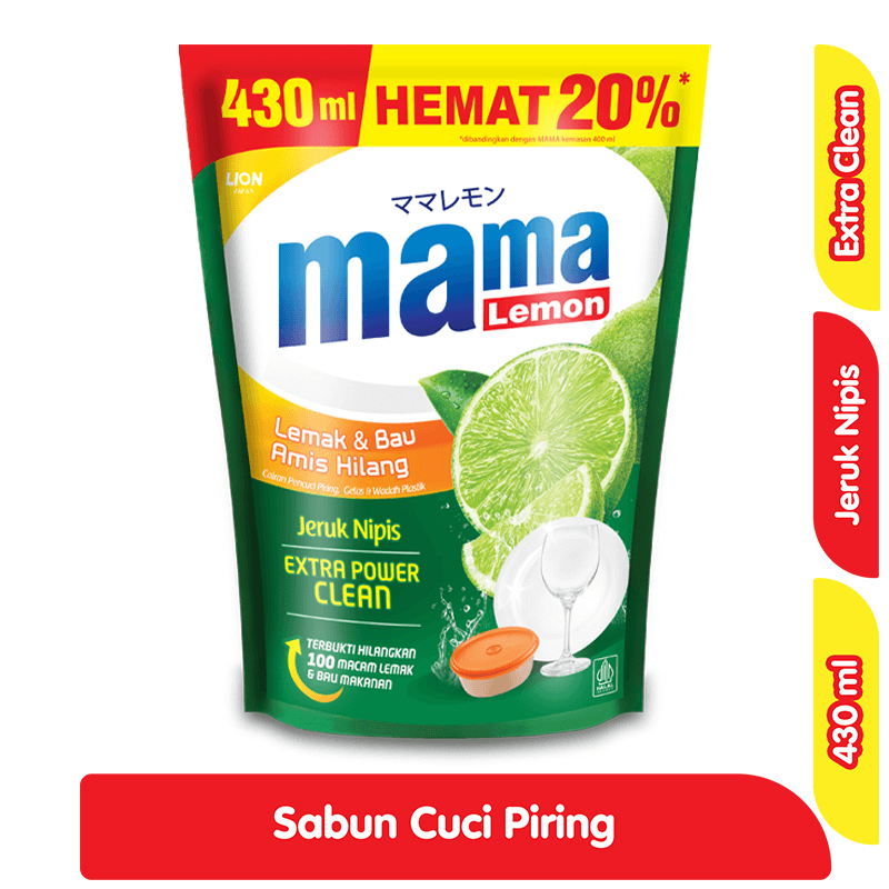 Mama Lemon Sabun Cuci Piring Jeruk Nipis Refill 430 ml