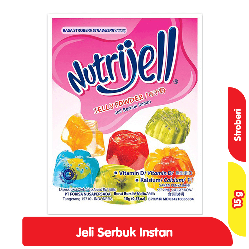 Nutrijell Jeli Serbuk Instan Stroberi 15 g