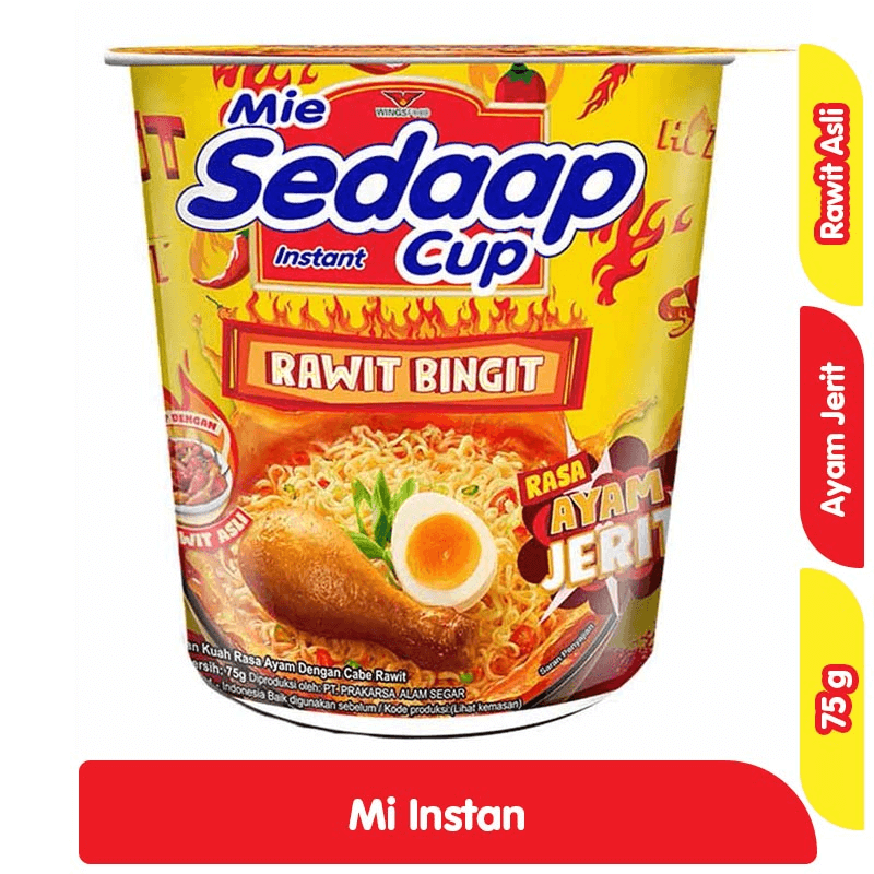 Sedaap Mi Instan Cup Ayam Jerit 75 g