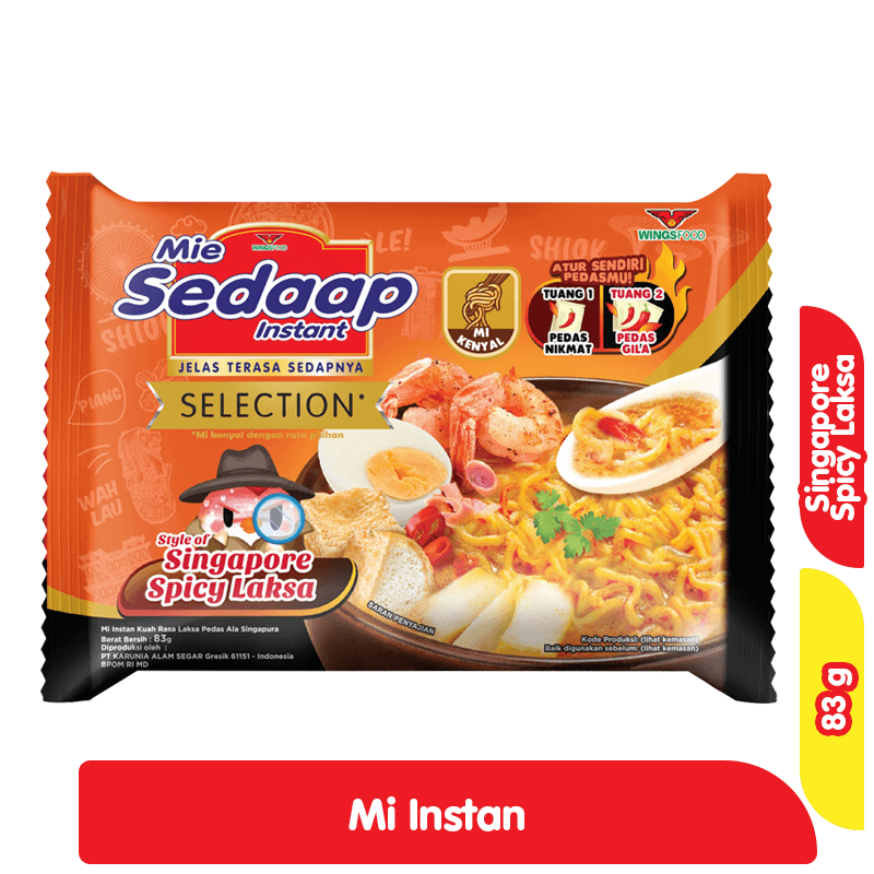 Sedaap Mi Instan Selection Singapore Laksa Pedas 83 g