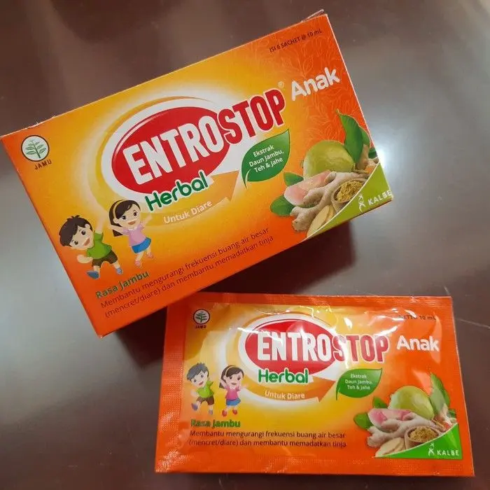 ENTROSTOP ANAK HERBAL UNTUK DIARE RASA JAMBU BIJI UK 10 ML ISI 6 PCS