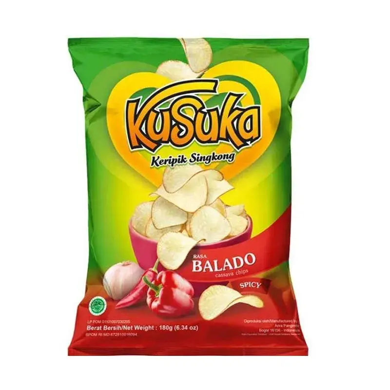 KUSUKA KERIPIK SINGKONG SAOS/TOPPING BALADO PCK 60g