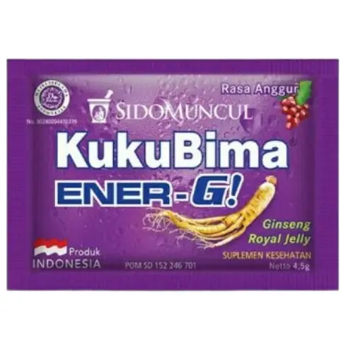 Kukubima Energi Anggur Ginseng Royal Jelly 4,5 Gr ( 1krtn 12 pak)