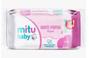 Mitu Baby Tisu Basah Bayi Ganti Popok Fresh & Clean (Sweet Rose) 50 s - Beli 1 Gratis 1