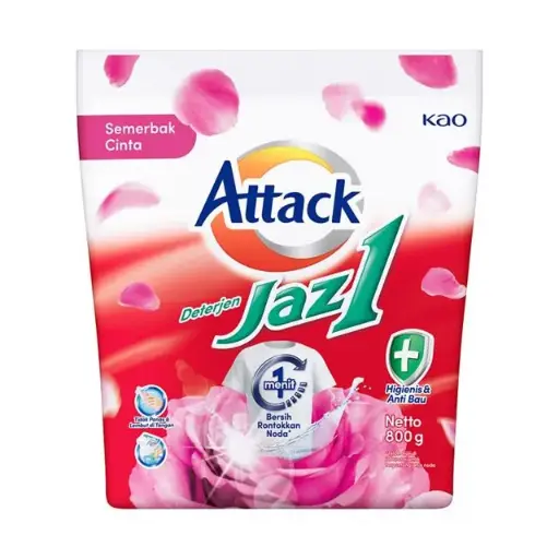 [1714] KAO ATTACK DETERGENT POWDER JAZ 1 SEMERBAK CINTA PCK 850/800g