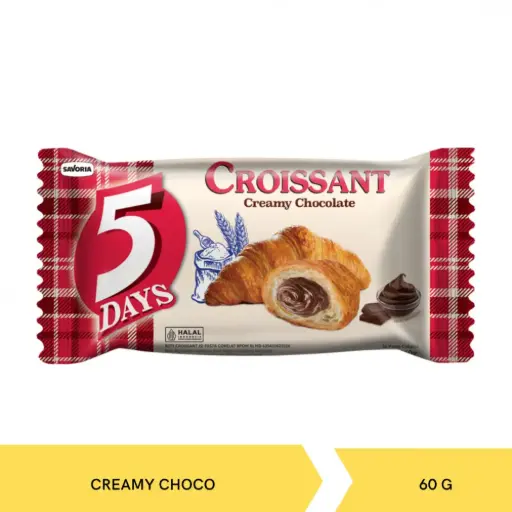 [5120] 5Days Roti Croissant Isi Pasta Cokelat 60 g