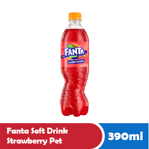 [953] FANTA SOFT DRINK STRAWBERRY PET 390mL