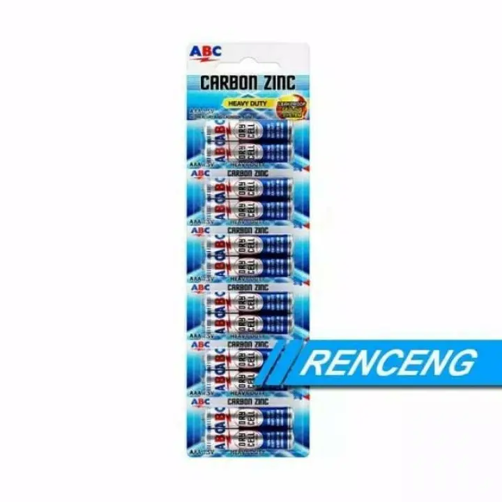 BATERAI ABC CARBON ZINC AAA ISI 10 PCS 